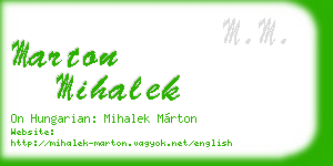marton mihalek business card
